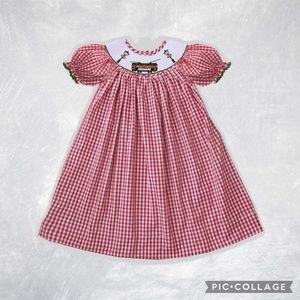 Nola Smocked Christmas Streetcar Dress Size 9m